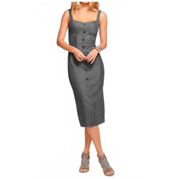 Ramy Brook Briella Grey Midi Sheath Dress size 12 New with Tags MSRP $595 - Picture 1 of 10